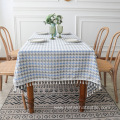 polyester and linen houndstooth thickened table cloth